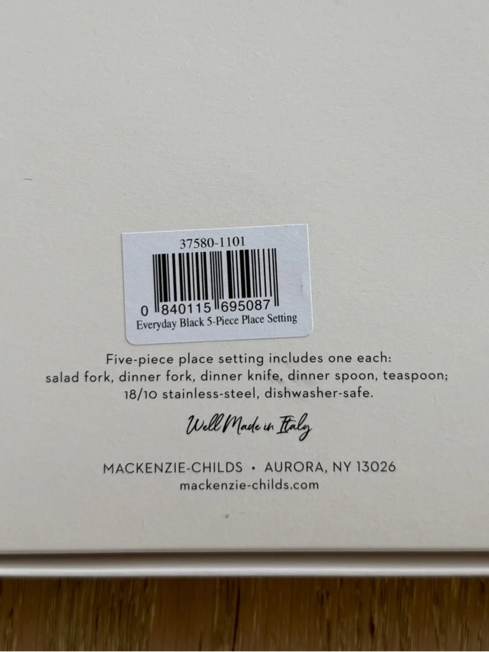 MacKenzie-Childs Everyday Black 5-Piece Place Setting Silverware